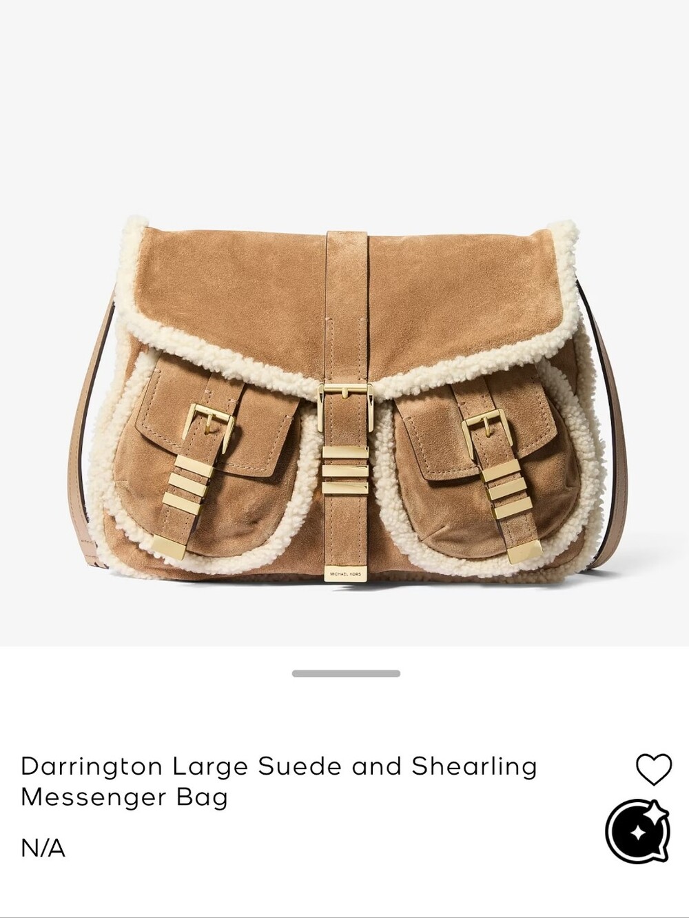 Michael Kors Suede And Shearling Messenger Bag